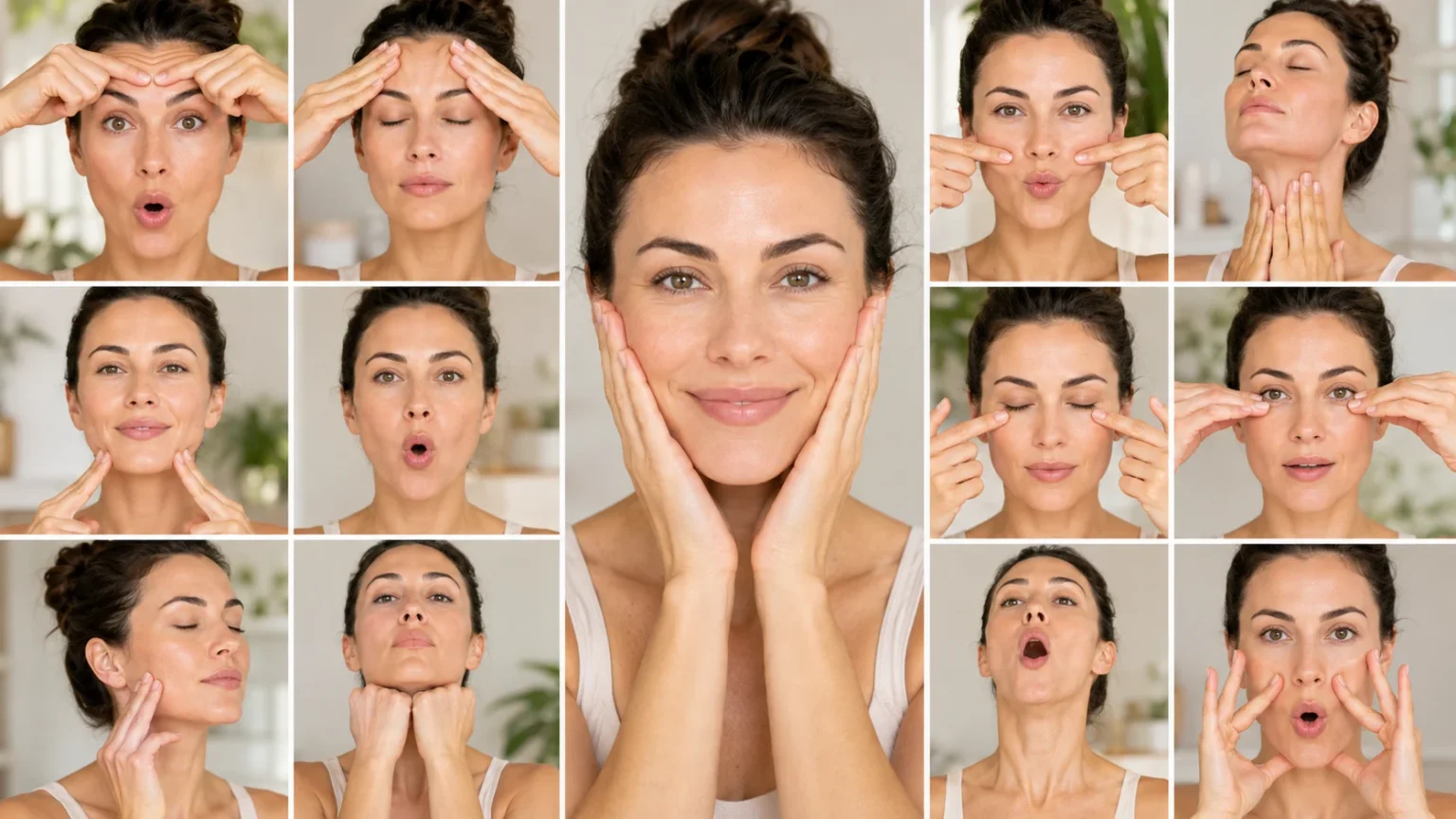 Face Yoga 10 Exercises for a Firmer, Younger Look